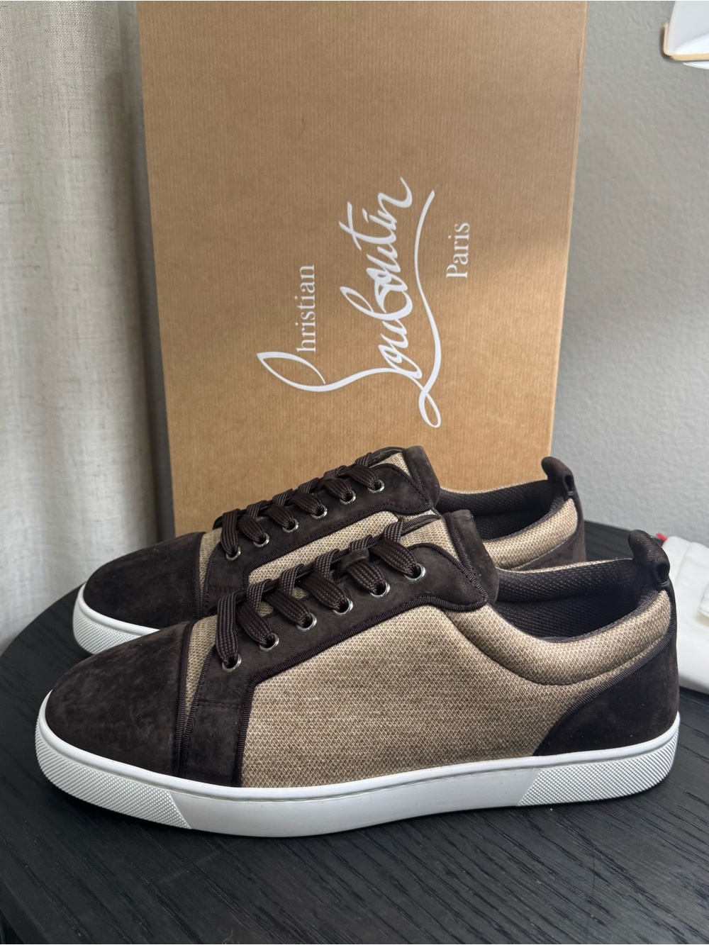 Christian Louboutin Louis Junior Orlato Sneakers Tan/Brown 42.5